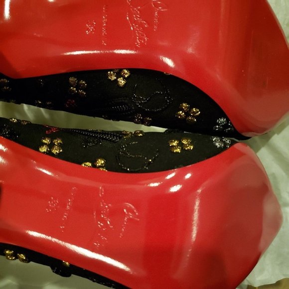 Christian Louboutin SO KATE BOOTY Jacquard Loubi In The Sky Boots Heels - Picture 12 of 14